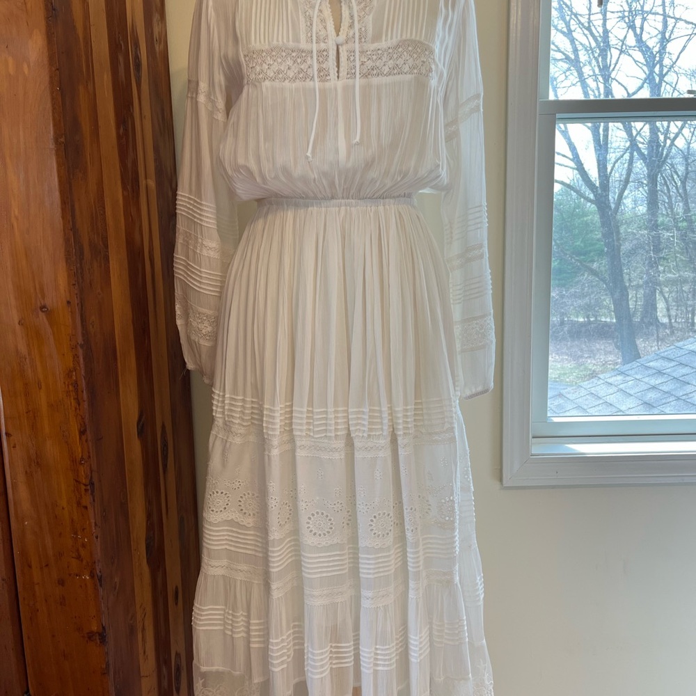 NWT White Long Sleeve BOHO DRESS